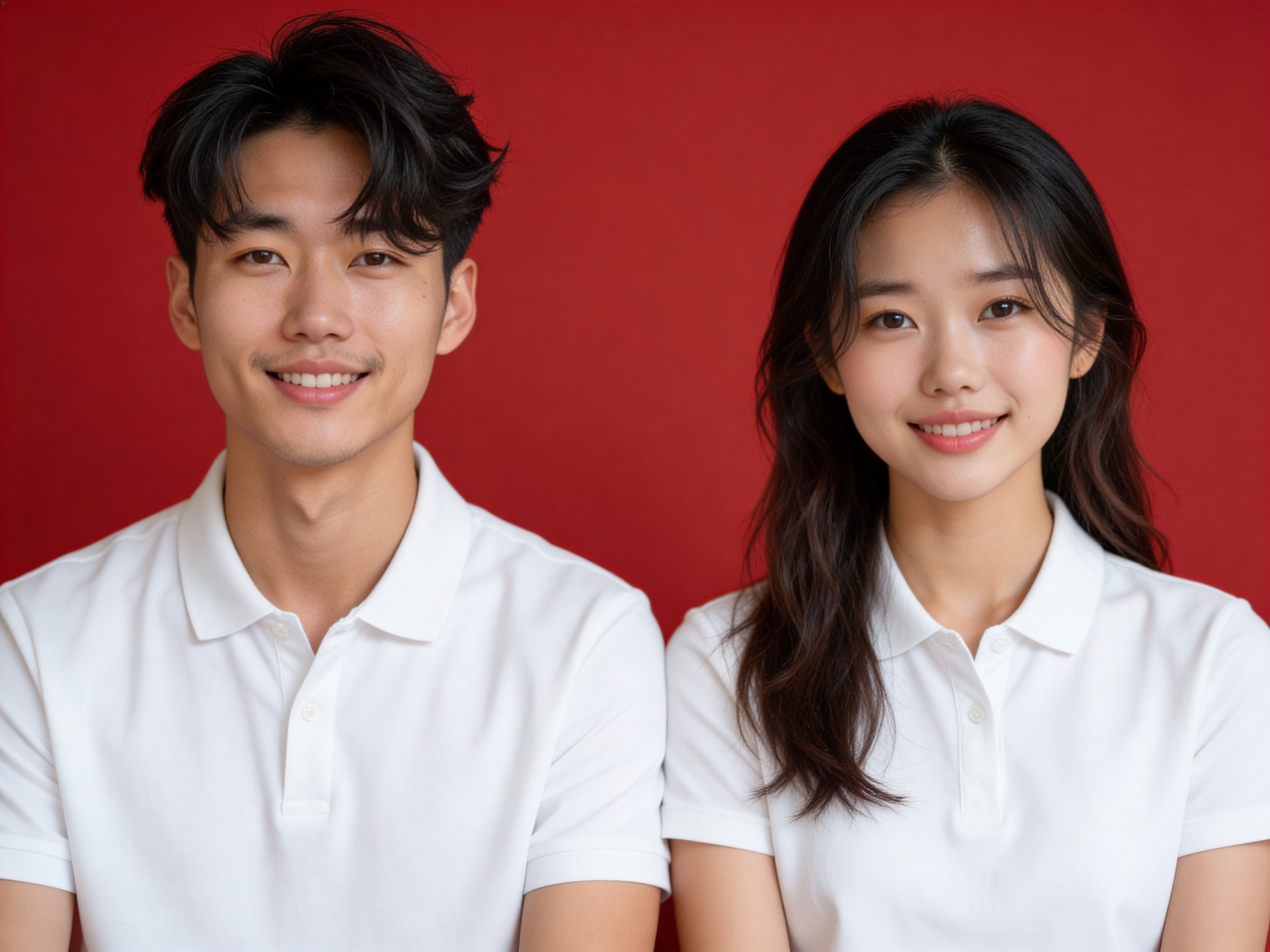 Red Bg - Polo Shirt - Marriage Registration Photo
