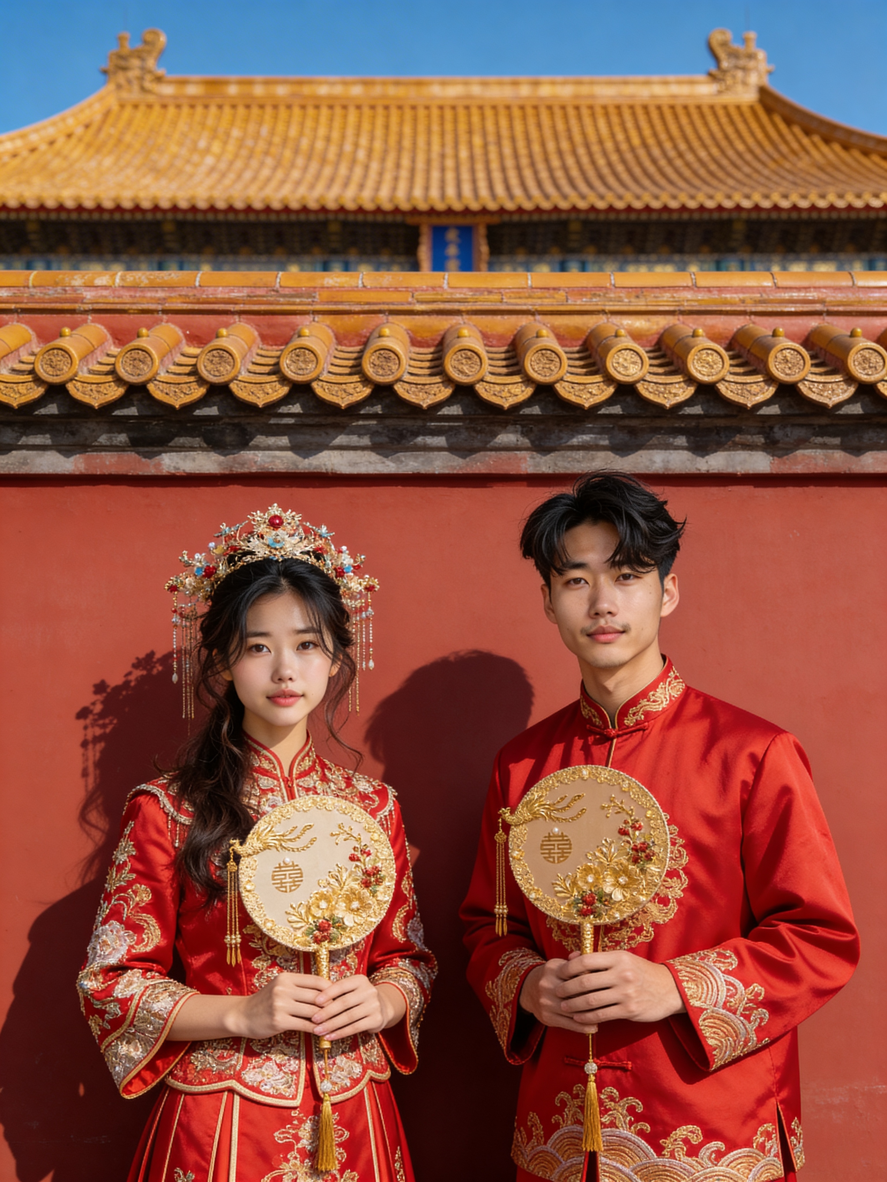 Xiuhe Red Wall - Indoor Wedding Photos