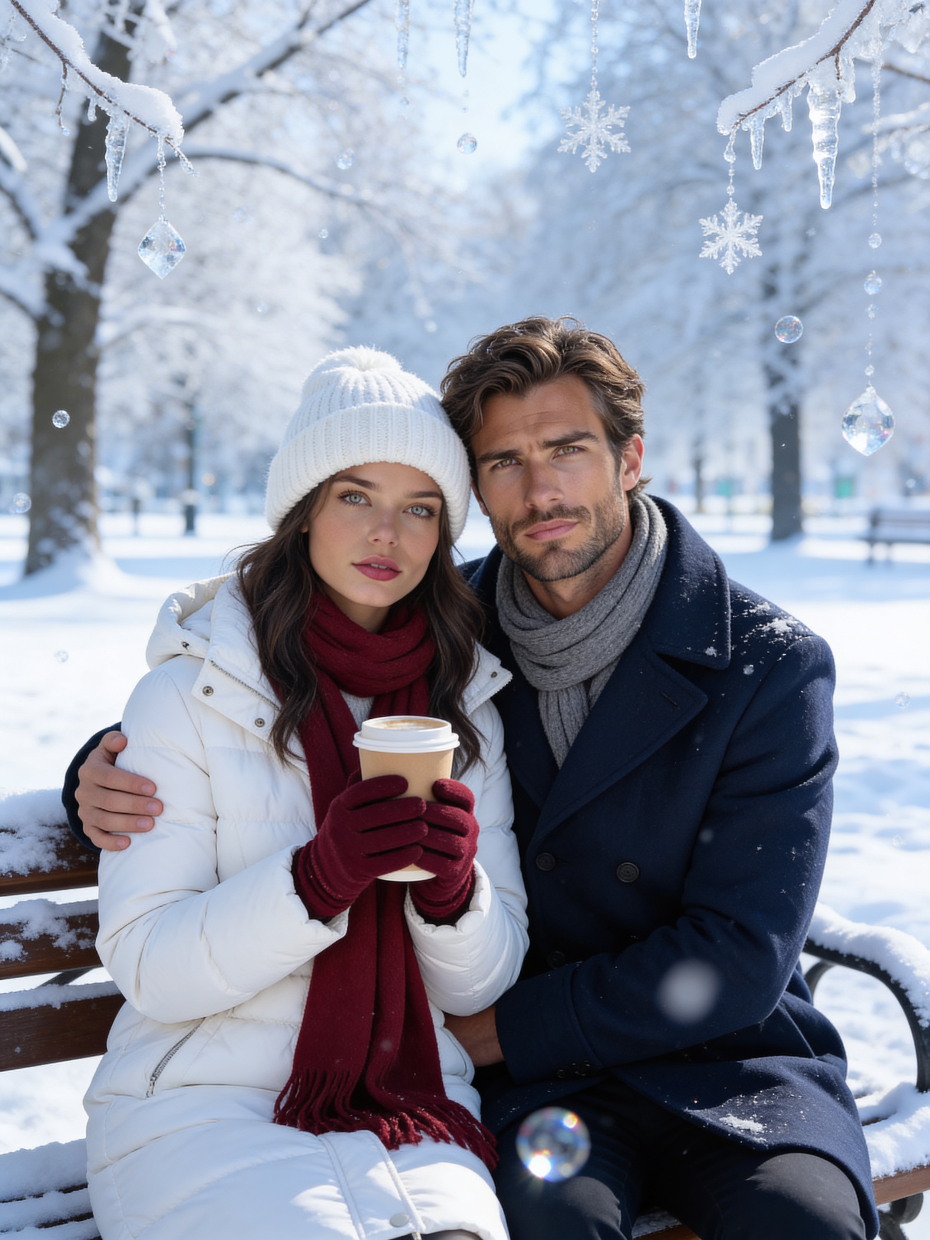 Snowy Bench - Save the Date