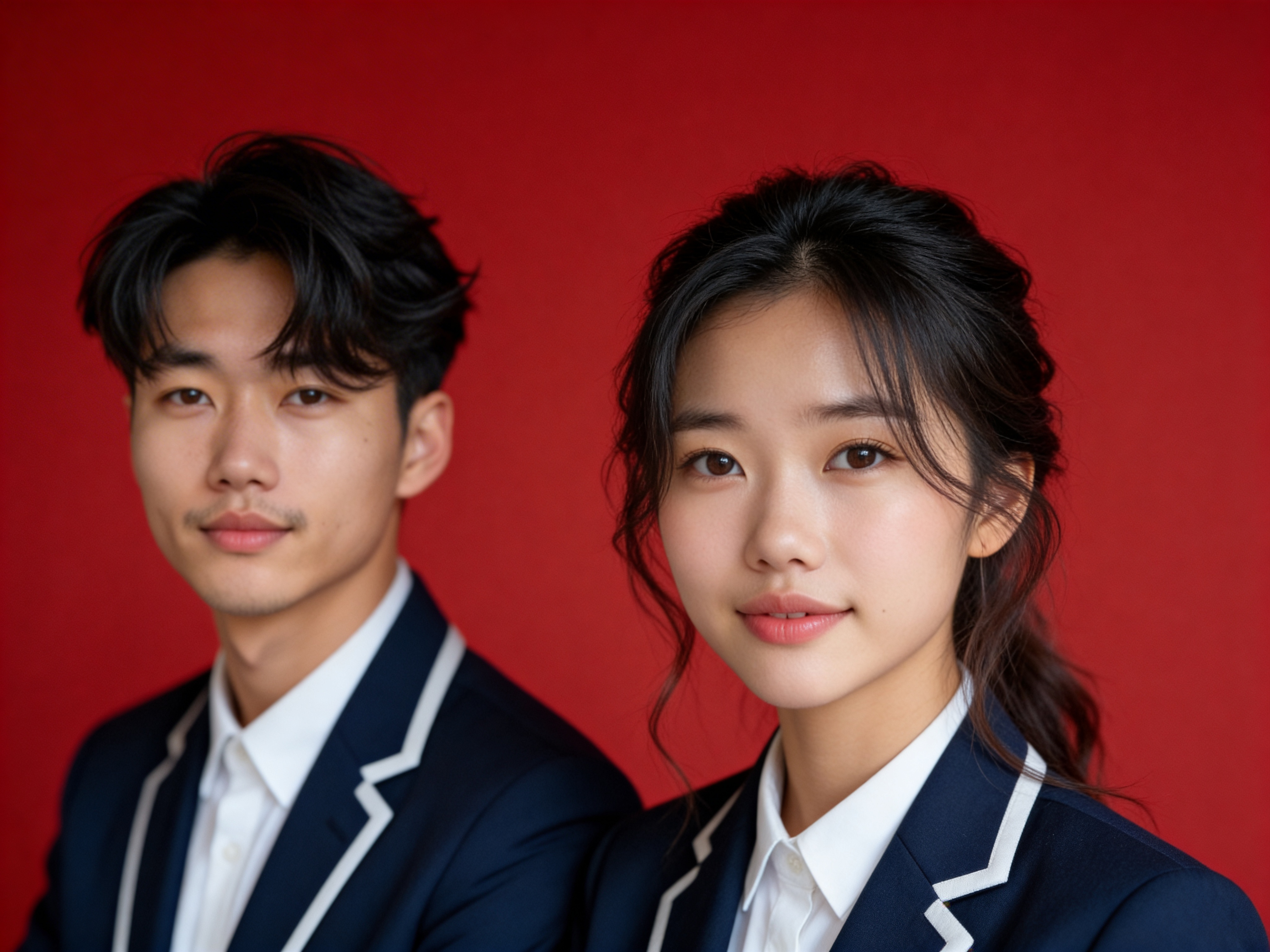 Red Bg - Academic Style - Marriage Registration Photo