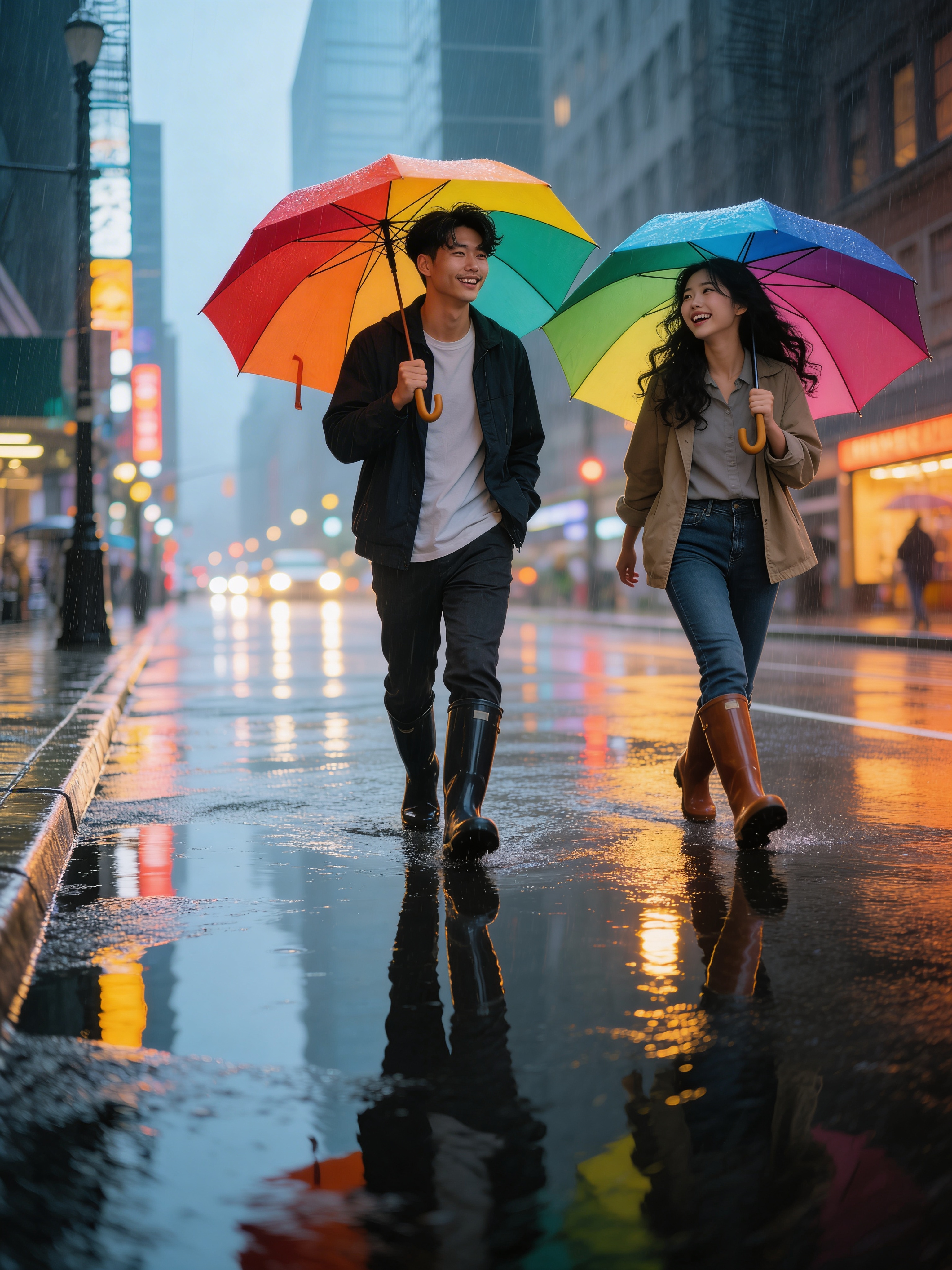 Walking in Rain - Couple Daily Life