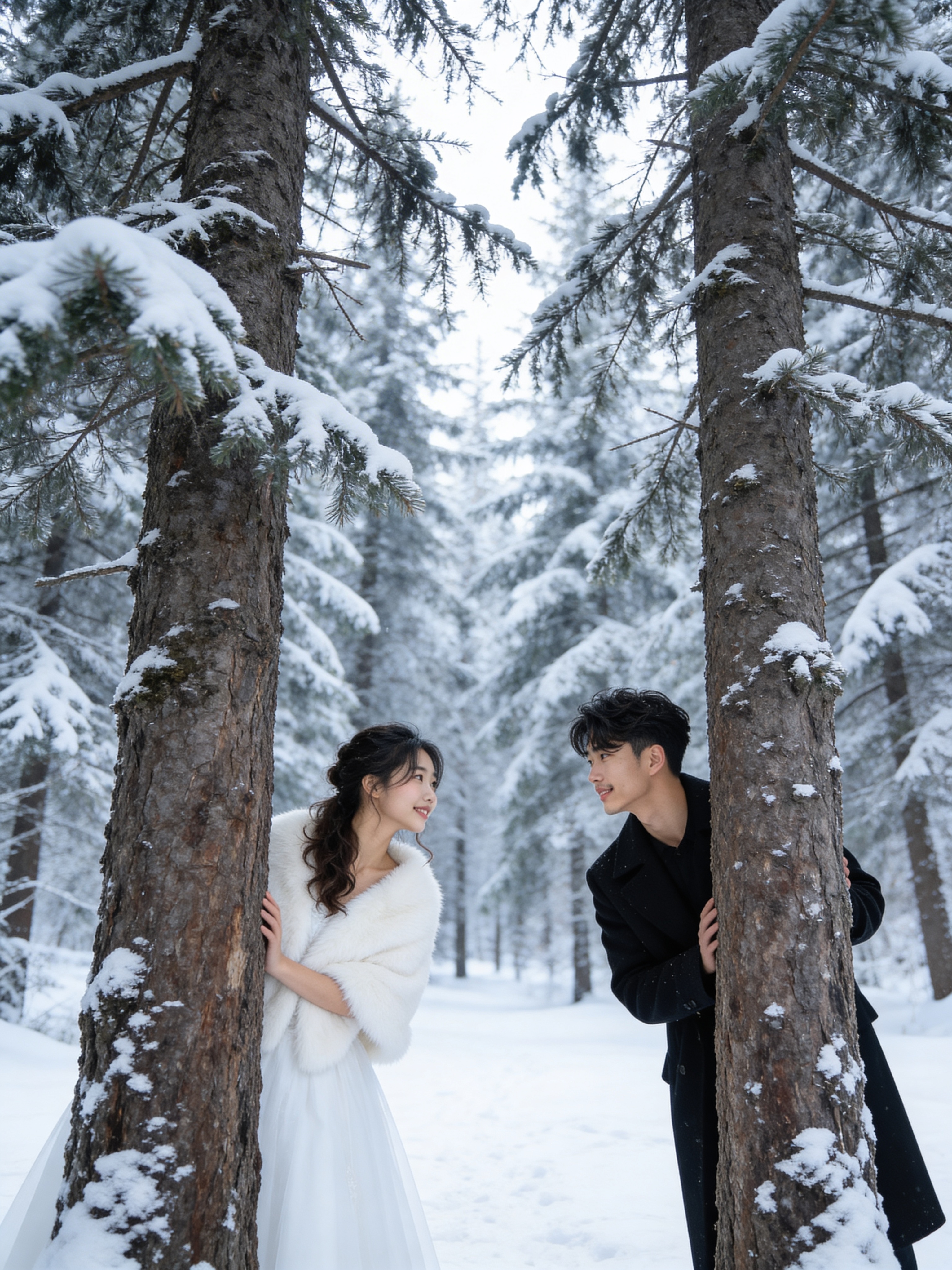Snowy Forest - Outdoor Wedding Photos
