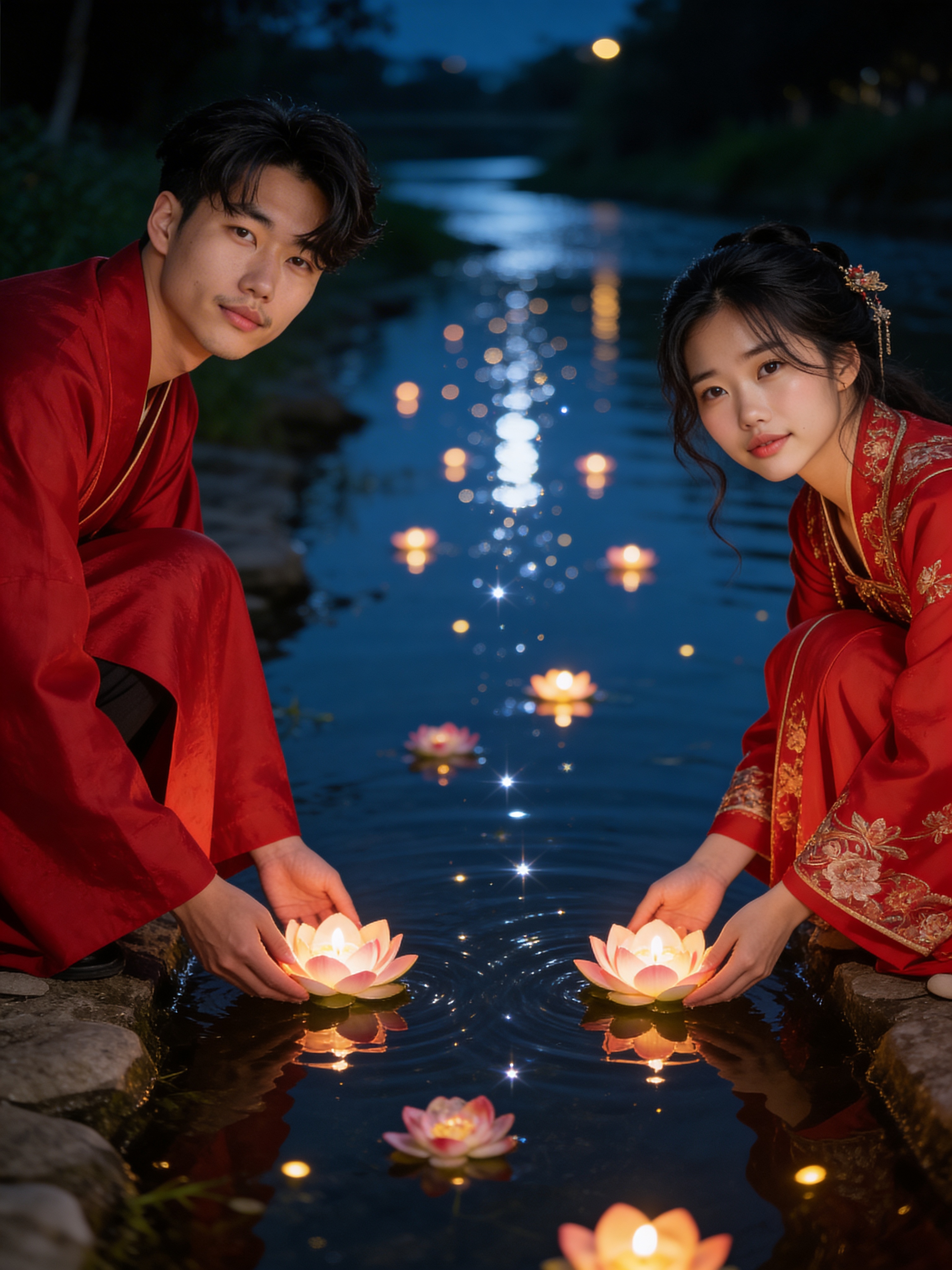 River Lanterns - Chinese Traditional Wedding