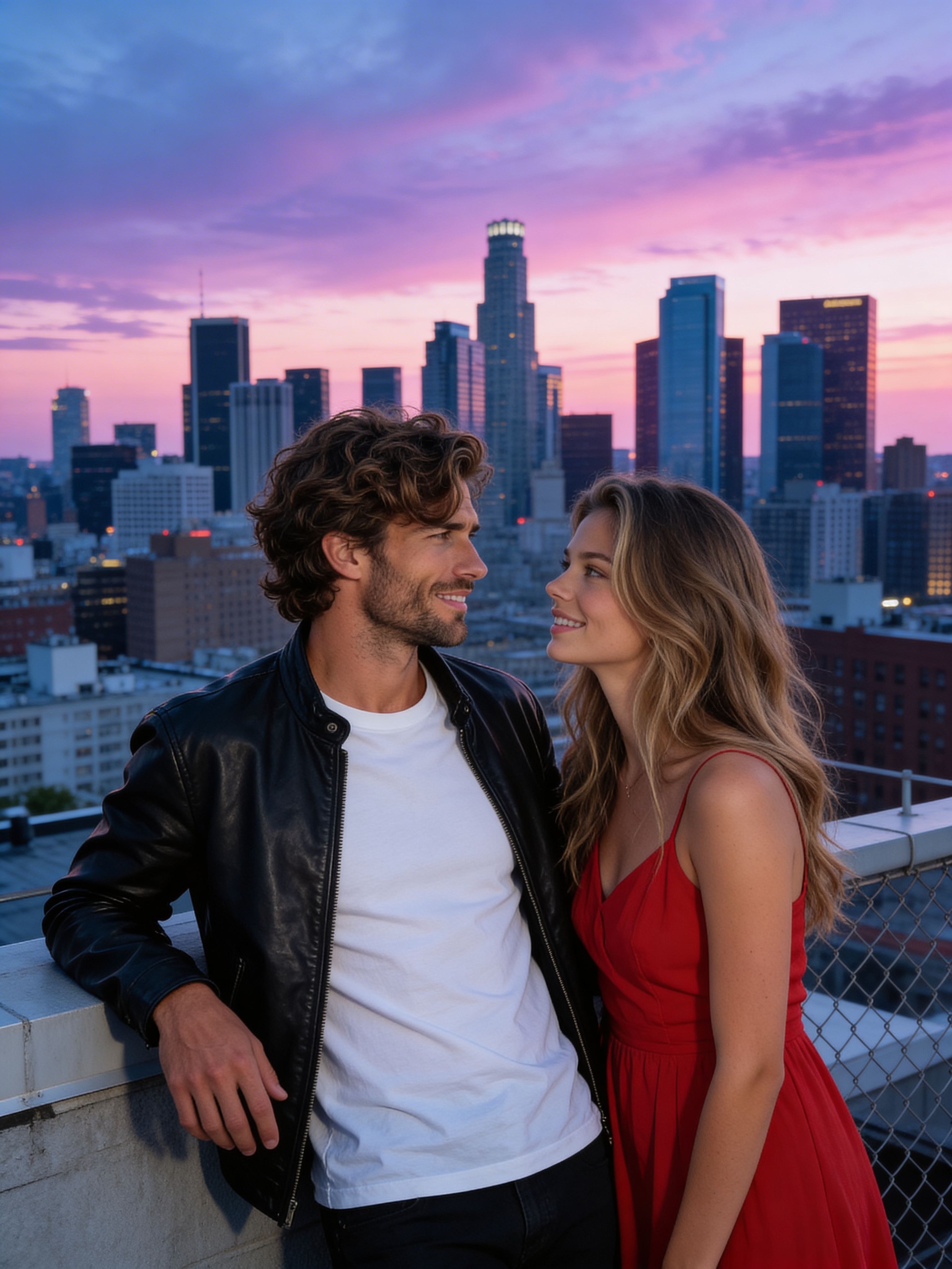 Rooftop Cityscape - Engagement Session