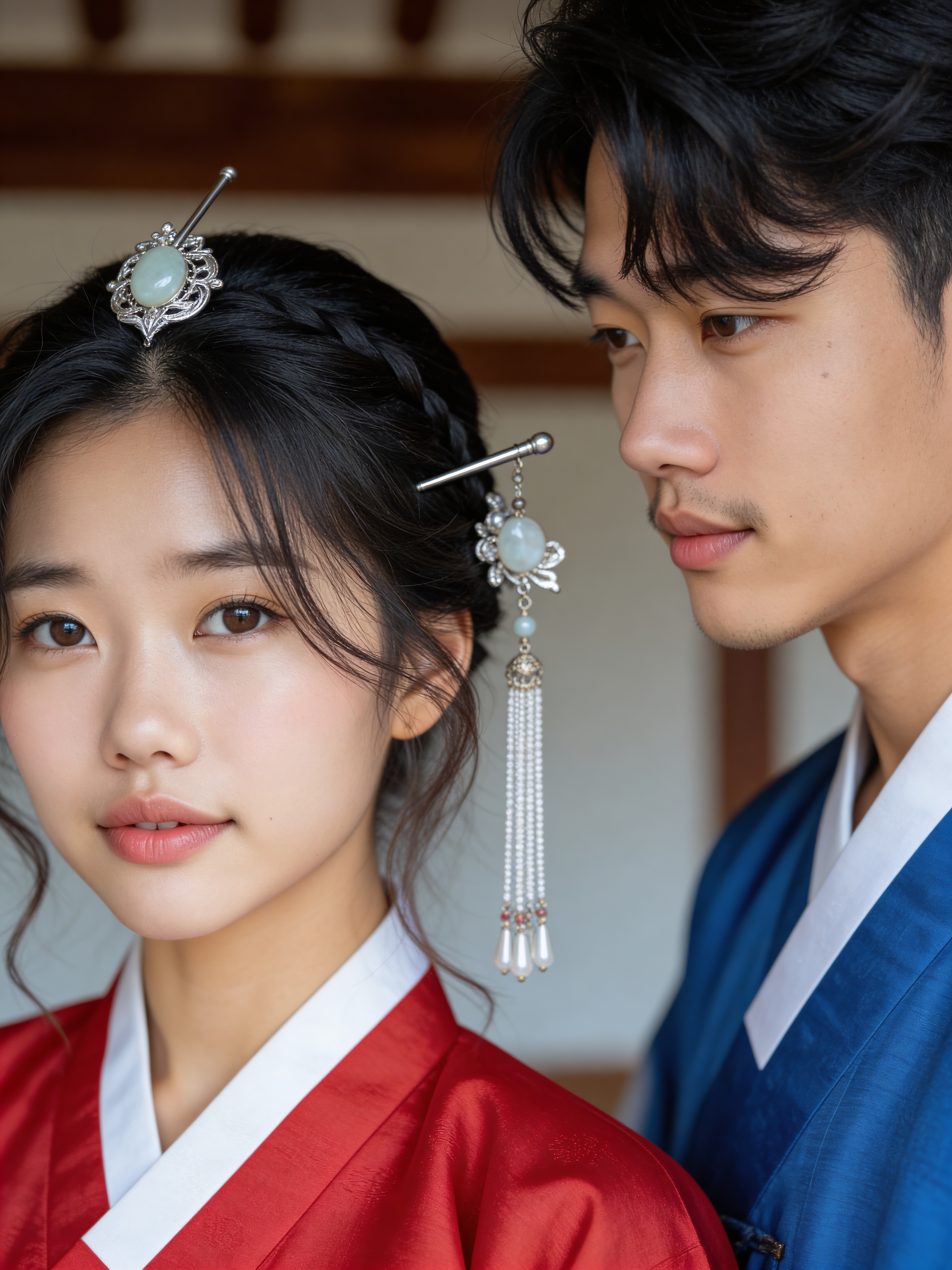 비녀 클로즈업 - 한복 웨딩