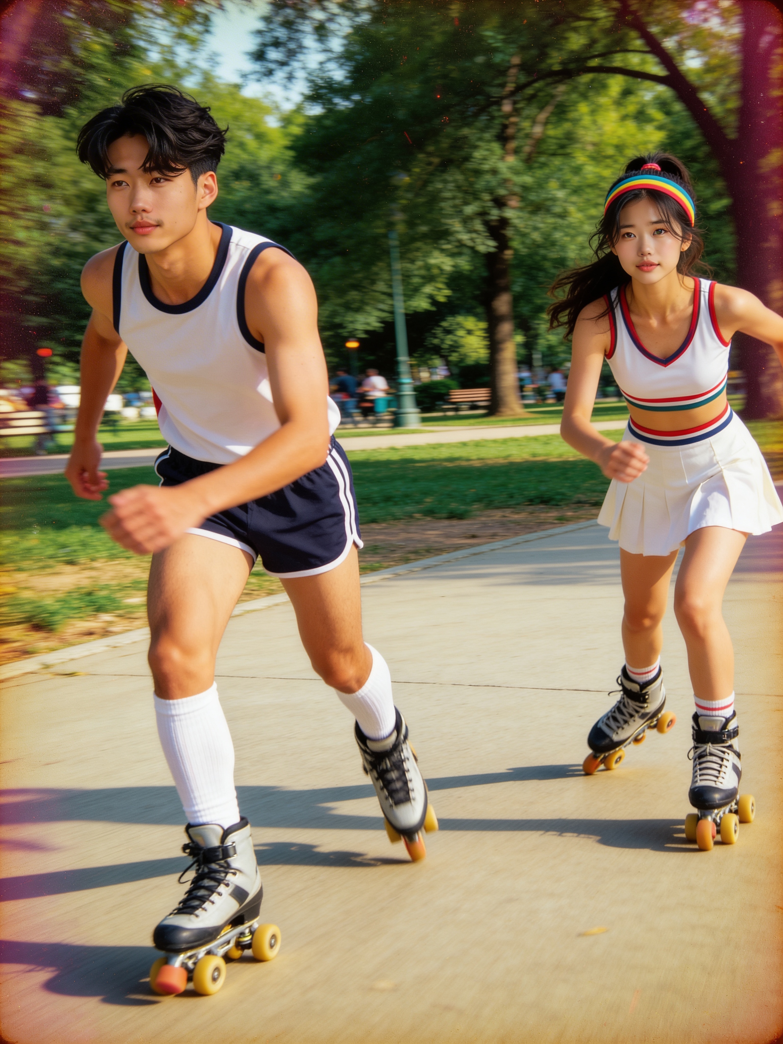 Park Roller Skating - Vintage Film