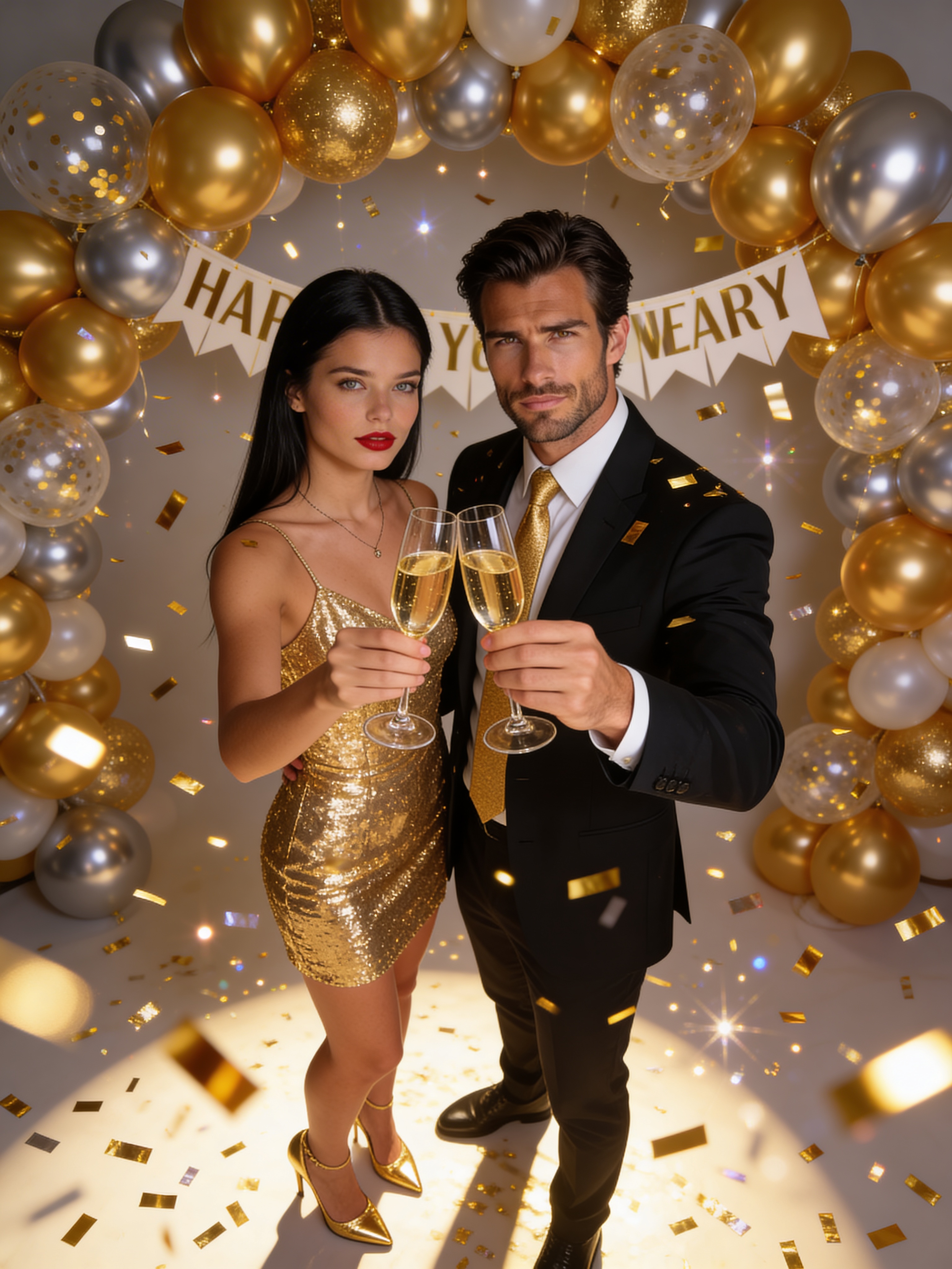 New Year Gold Party - Holiday Card
