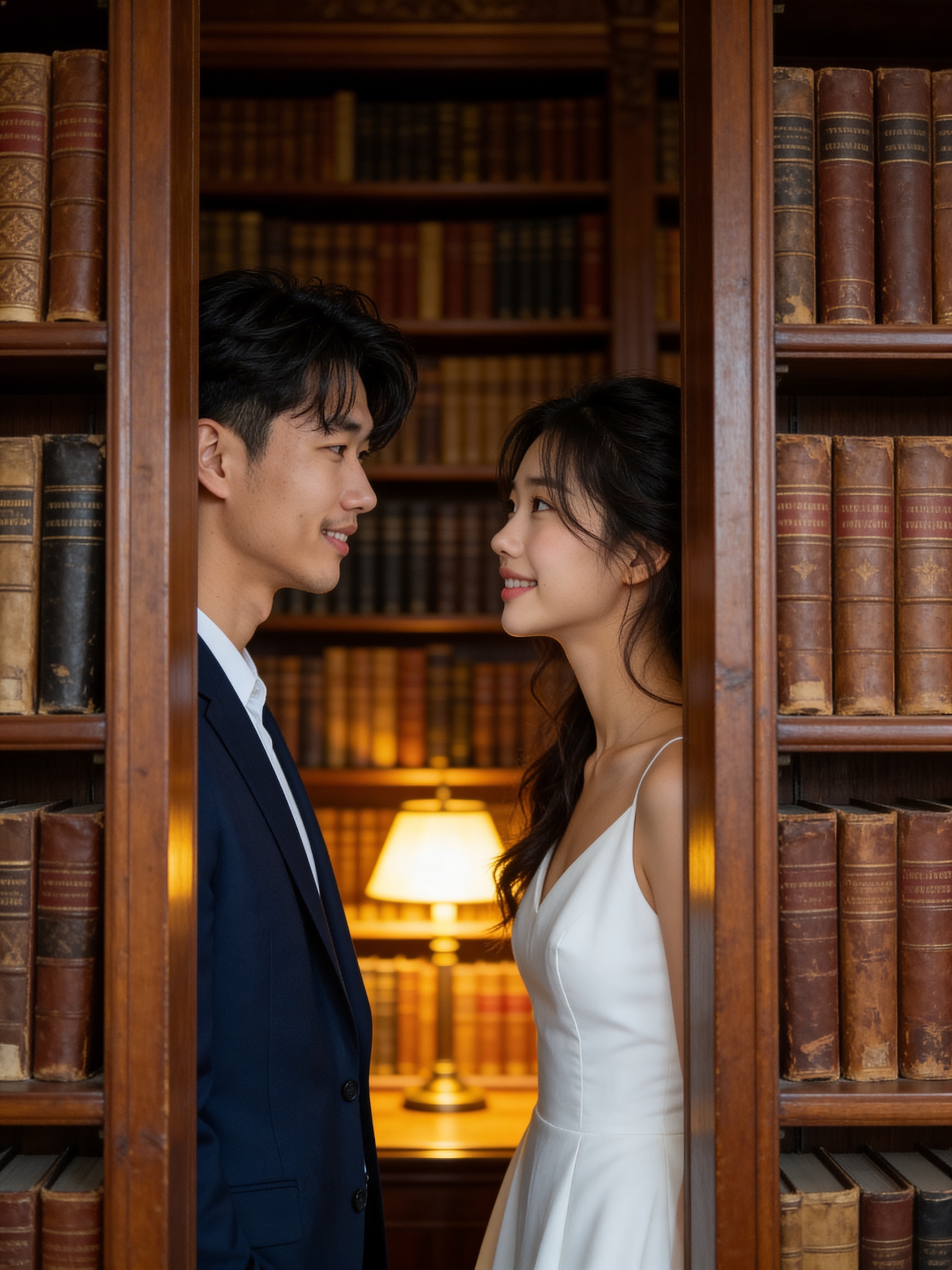 Library Bookshelves - Indoor Wedding Photos