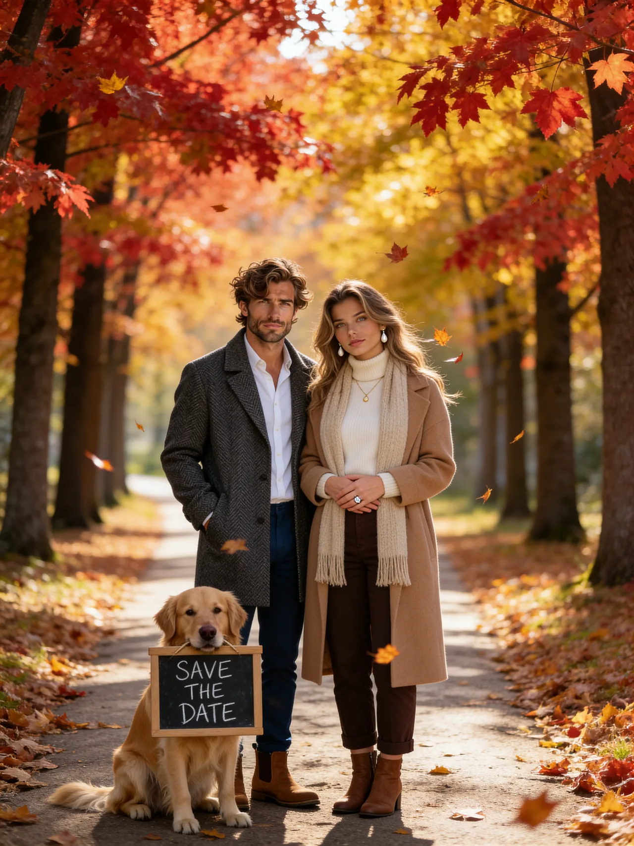 Autumn Trail with Pet Sign