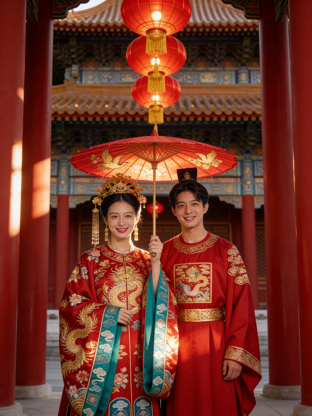 Hành lang cột son Cố Cung