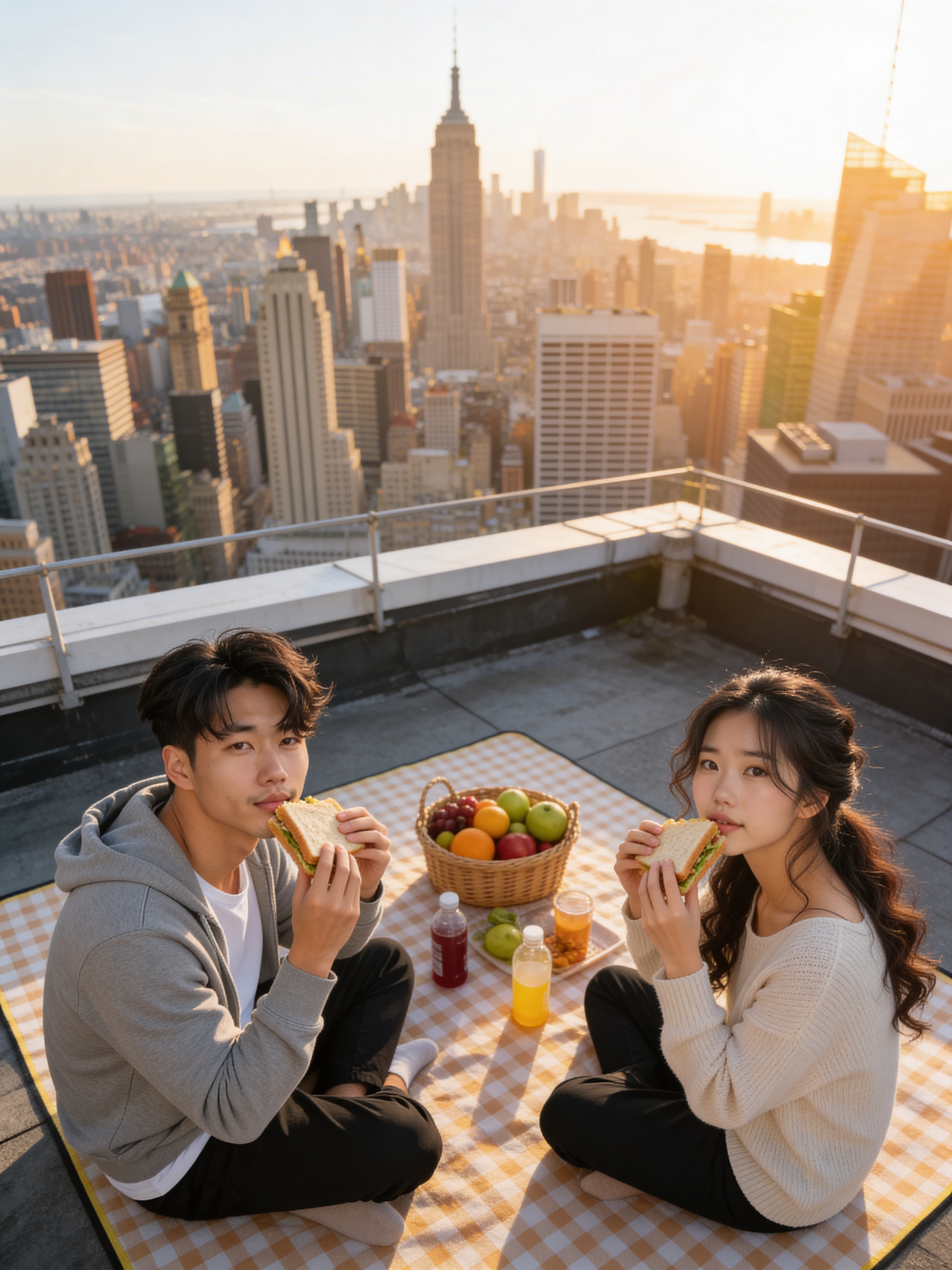 Rooftop Picnic - Couple Daily Life