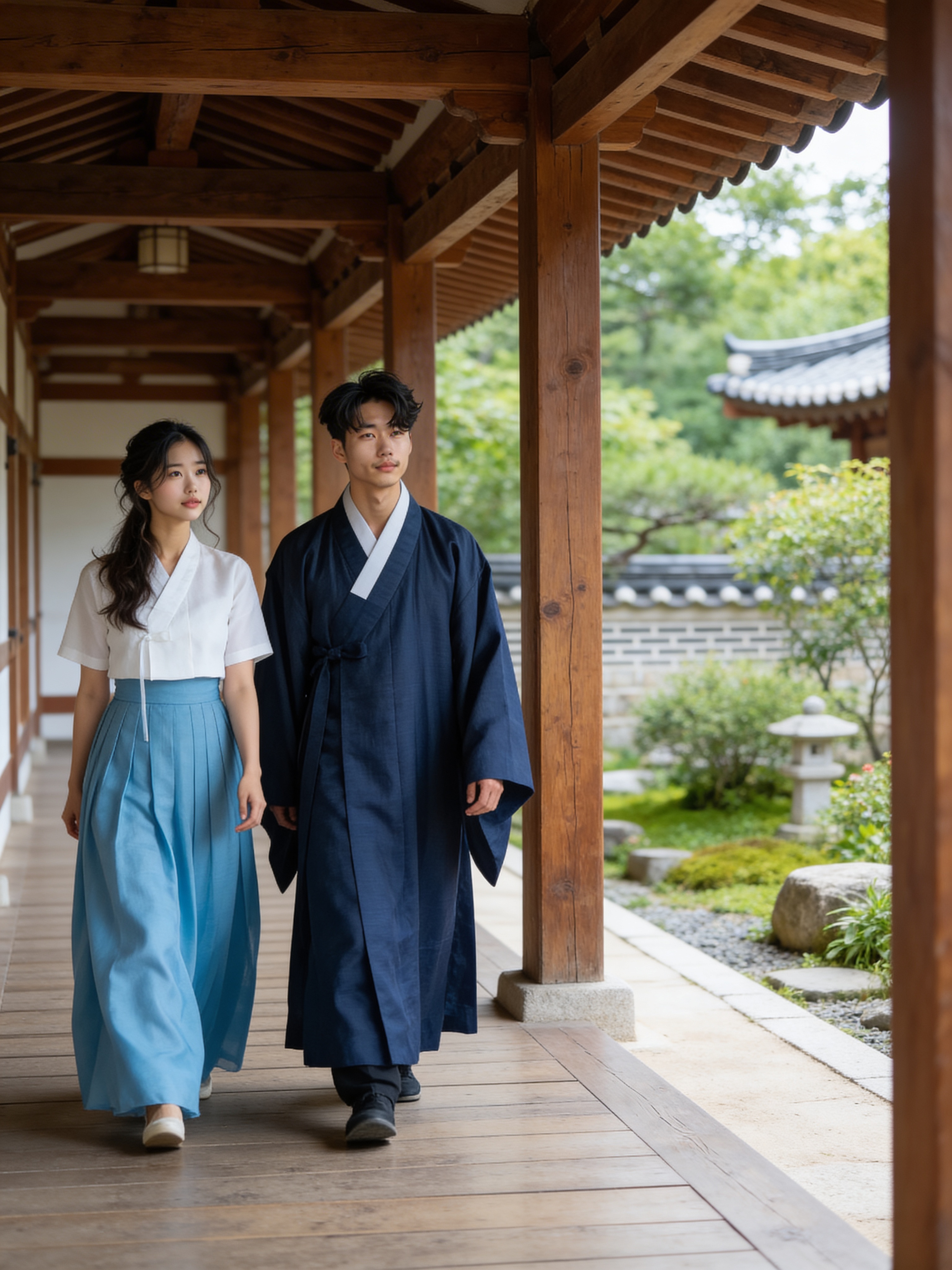 청색 한복 - 한복 웨딩