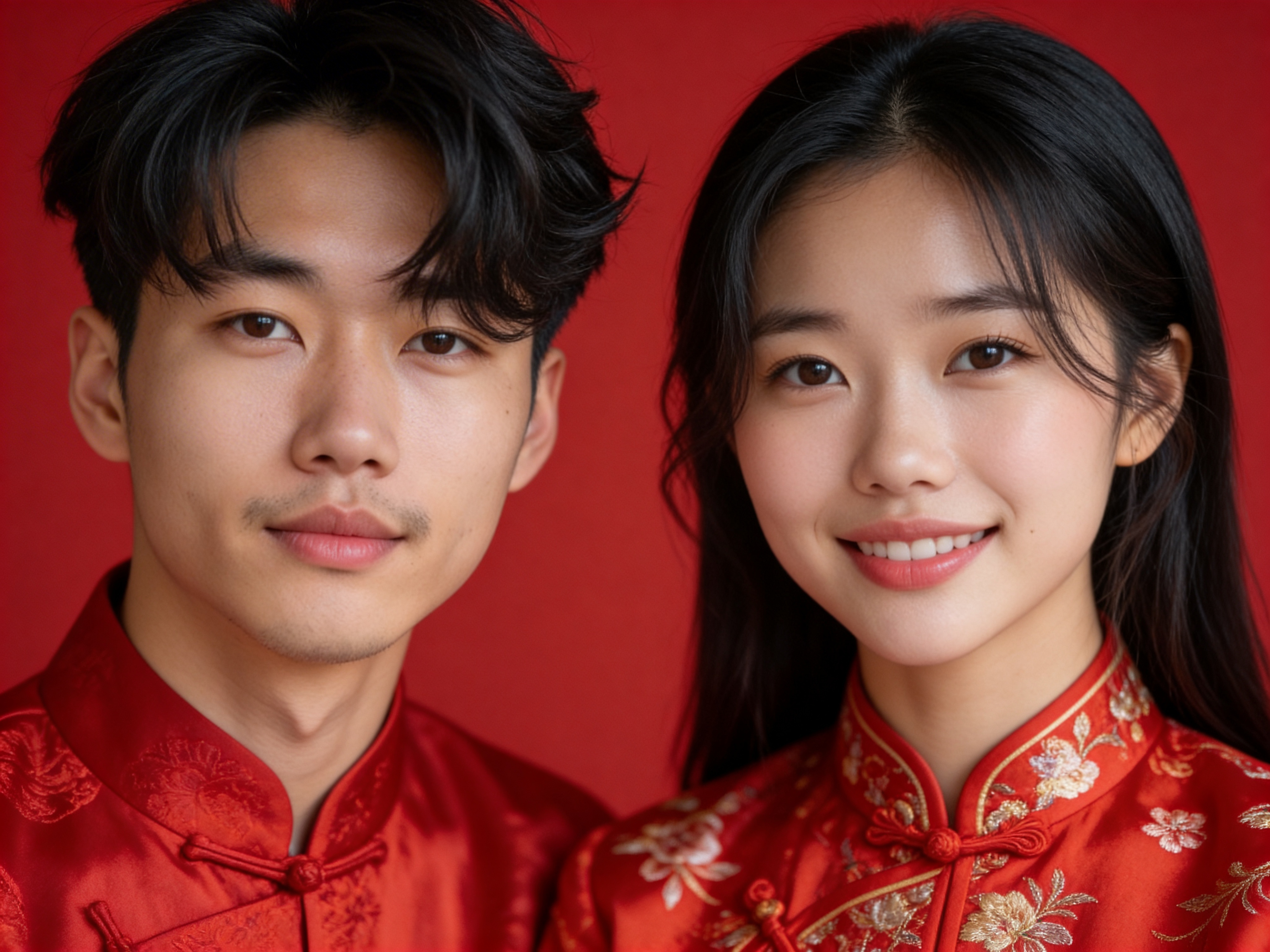 Red Bg - Xiuhe Dress - Marriage Registration Photo