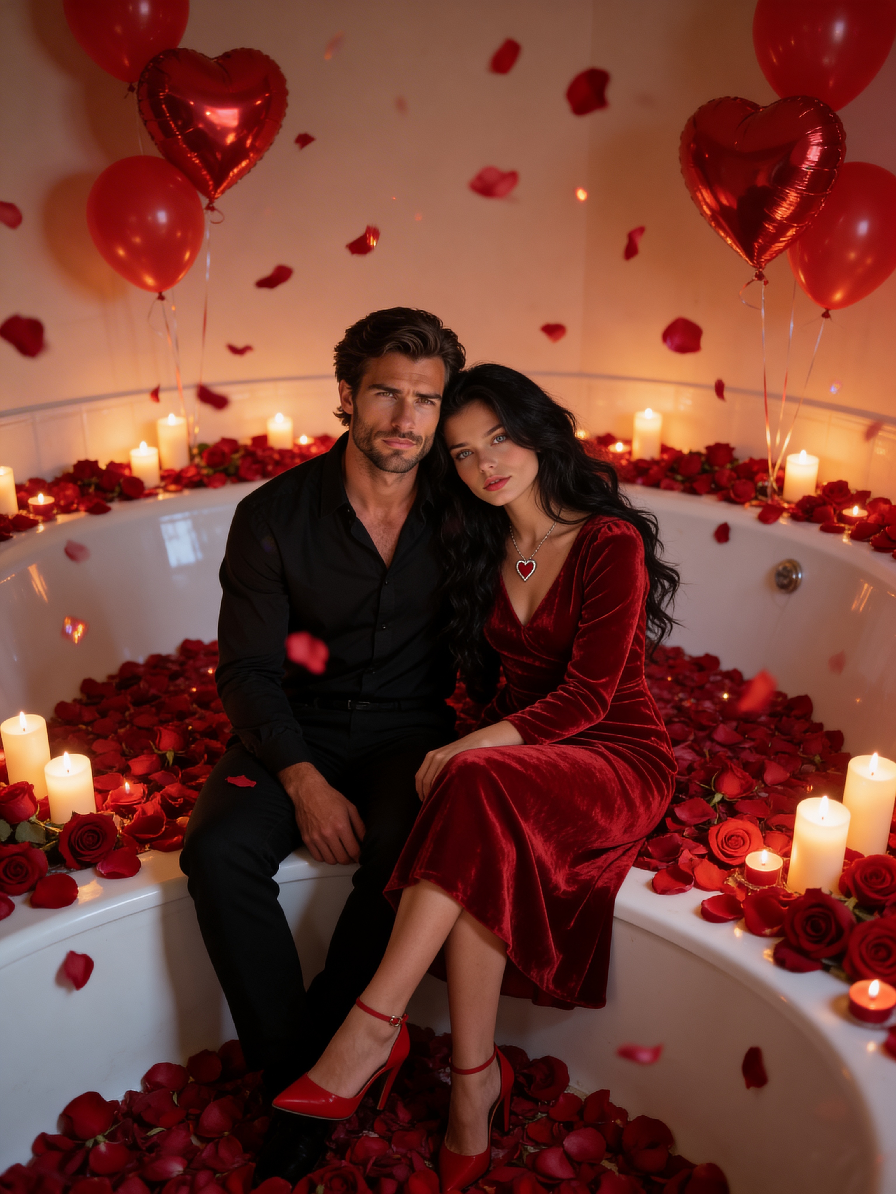 Valentine's Rose Bath - Holiday Card