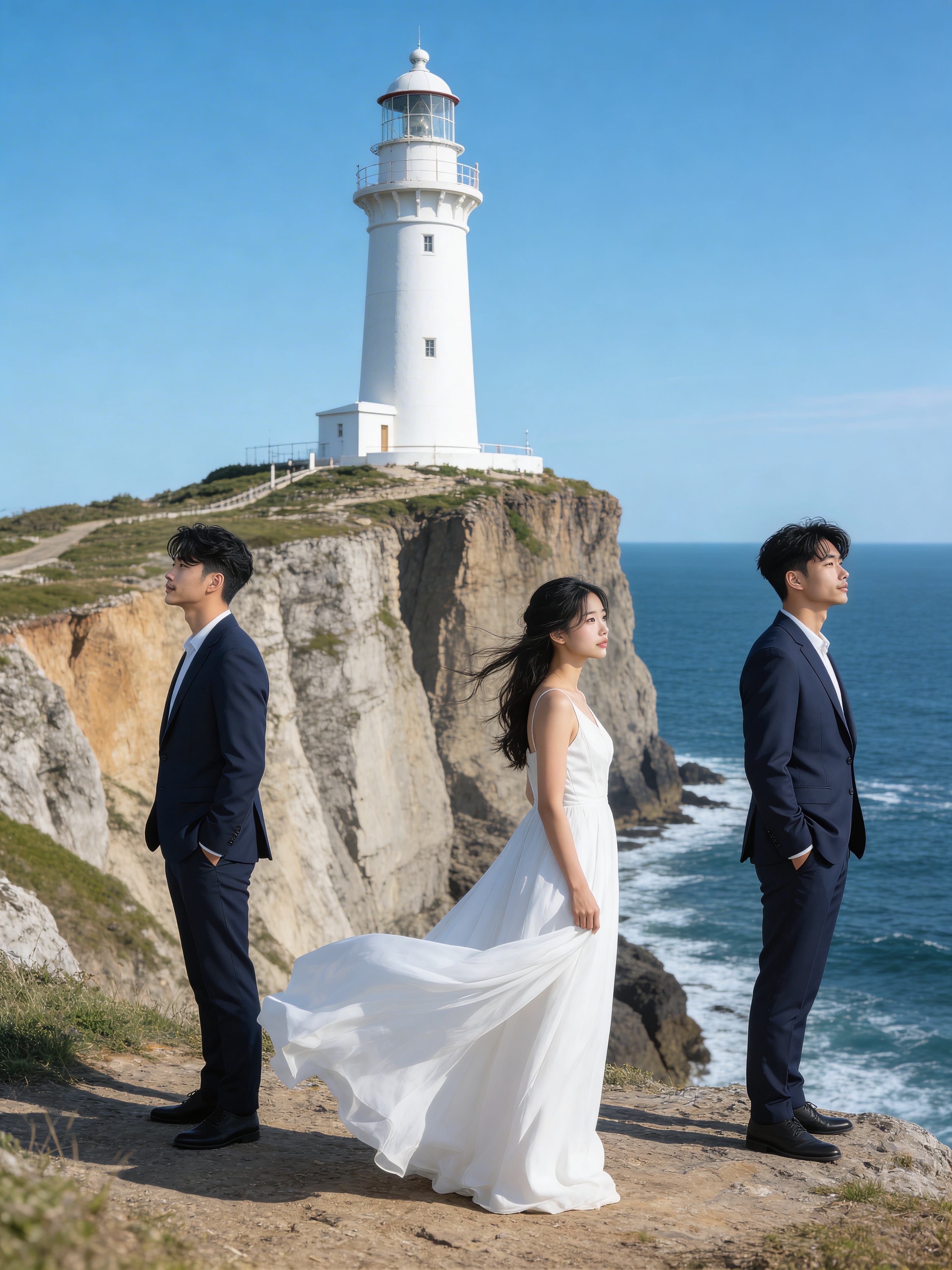 Clifftop Lighthouse - Outdoor Wedding Photos