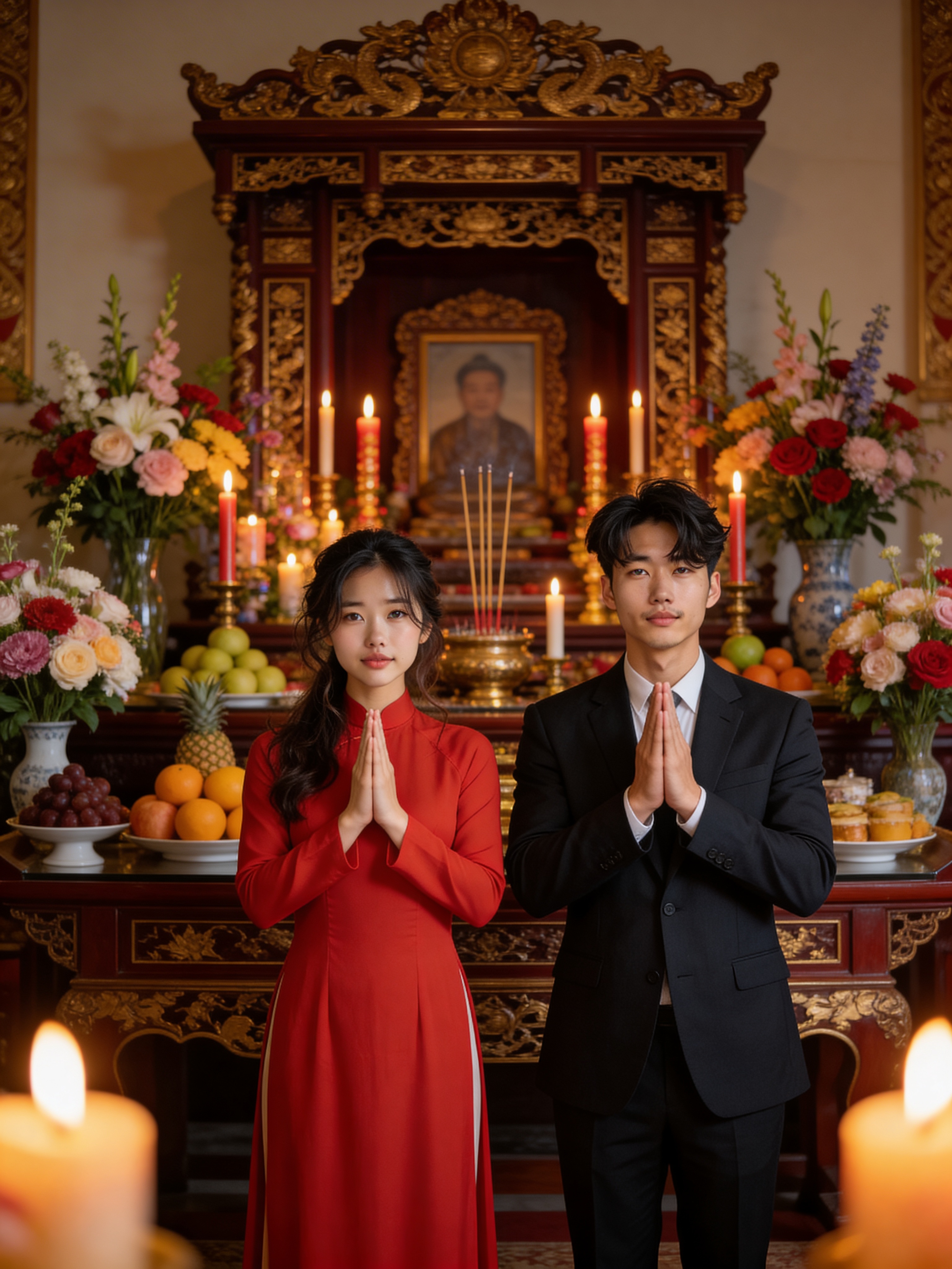 Bàn thờ gia tiên - Đám cưới truyền thống